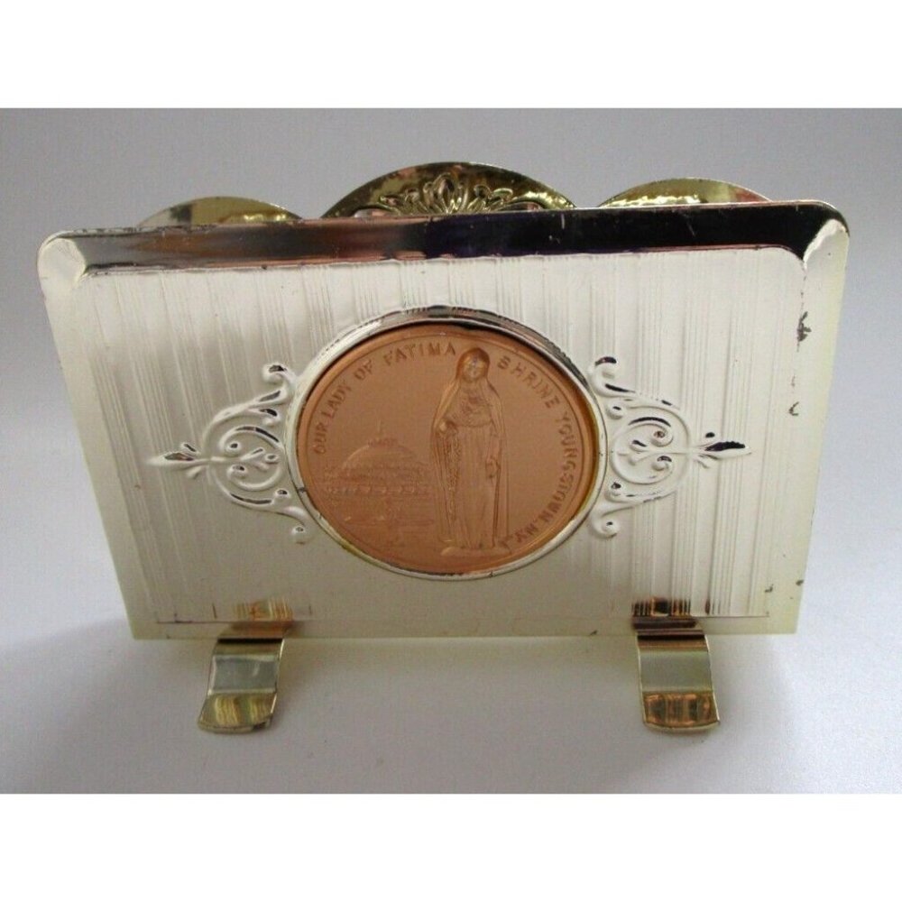 Vintage Our Lady of Fatima Shrine Youngstown NY - Paper Holder & Blessing Italy